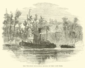 Der Schlepper Donaldson fährt den Cape Fear hinauf, März 1865 von American School