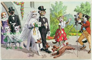 Die Hochzeit, frühes 20. Jahrhundert, amerikanische Postkarte