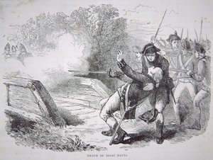 Der Tod von Isaac Davis an der Concord Bridge von American School