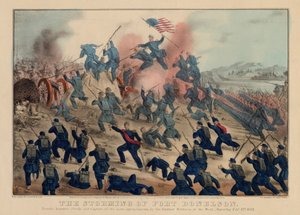 Der Sturm auf Fort Donelson, veröffentlicht von Currier & Ives, 1862
