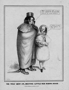 Der Wolf trifft auf Rotkäppchen, veröffentlicht von H R Robinson, New York, ca. 1840 von American School