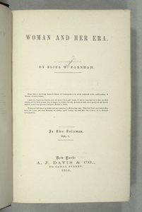 Titelseite von Women and Her Era von Eliza Wood Farnham (1815-64), veröffentlicht in New York, 1864 von American School
