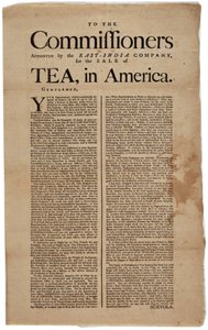 An die von der East-India Company ernannten Kommissare zum Verkauf von Tee in Amerika, unterzeichnet Scaevola, 1773