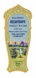 Toilettenwasser Etikett, Heliotrope von American School