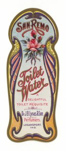 Toilettenwasser Etikett, San Remo von American School