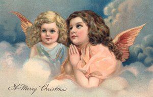 Zwei betende Weihnachtsengel