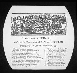 Zwei Lieblingslieder, geschrieben zur Evakuierung von Boston durch die britischen Truppen am 17. März 1776 von American School