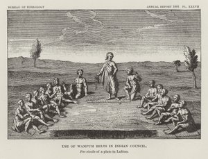 Verwendung von Wampum-Gürteln im Indianerrat von American School