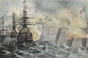 Siegreiche Bombardierung von Vera Cruz von American School