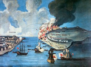 Ansicht von Boston und die Schlacht von Bunker Hill von American School