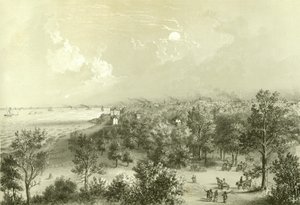 Blick auf das Lake View House, aus Chicago Illustrated, mit literarischen Beschreibungen von James W. Sheahan, veröffentlicht von Jevne & Almini, Chicago, 1866-67 von American School
