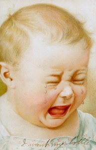 Vintage-Grafik eines weinenden Babys