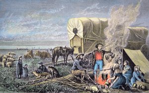 Wagen der Auswanderer nach Westen