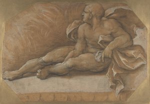 Nackte männliche Figur, die auf dem Boden sitzt, ca. 1535-40 von Amico Aspertini