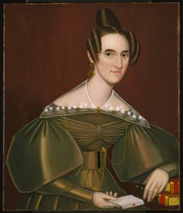 Jeannette Woolley, später Mrs. John Vincent Storm, ca. 1838 von Ammi Phillips