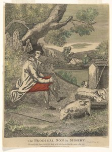 Der verlorene Sohn im Elend (Er hätte gerne seinen Bauch mit den Schoten gefüllt, die die Schweine fraßen - Lukas 15, Kapitel 16) von Amos Doolittle