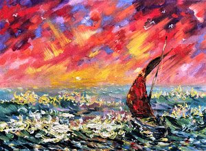 Dramatischer Ozeansonnenuntergang