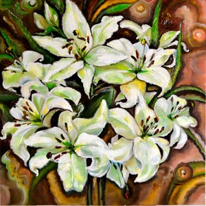 Elegante weiße Lilien von Anda Bieza