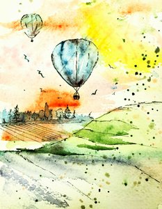 Goldene Stunde Ballonflug