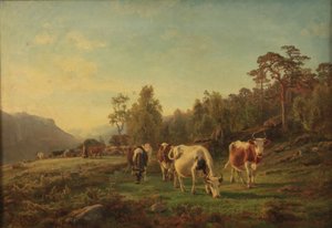Landschaft mit Kühen von Anders Askevold