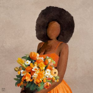 Lebendige Blumen-Afro