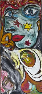 Blaues Mädchen und verschleierte Frau, 2012