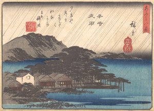 Abendregen am Karasaki-Kieferbaum, ca. 1834-35