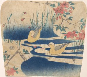 Möwen und Kirschblüten, wahrscheinlich 1850-62 von Ando Hiroshige