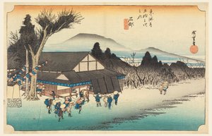 Ishibe (Megawa Sato), in Die dreiundfünfzig Stationen der Tokaido-Straße (Tokaido Gojusan Tsugi-no Uchi)
