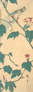 Morgenröte und Vogel von Ando Hiroshige