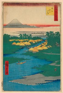 Nekozane am Horikiri-Kanal Nr. 96 aus Einhundert berühmte Ansichten von Edo (Horie, Nekozane) von Ando Hiroshige