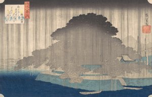 Nachtregen in Karasaki, aus der Serie Acht Ansichten von O-mi, ca. 1835