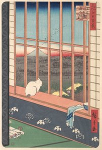 Feiernde kehren vom Tori no Machi Festival in Asakusa zurück, aus der Serie Einhundert...