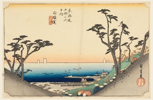 Shirasuka-Pass, in Die Dreiundfünfzig Stationen der Tokaido-Straße (Tokaido Gojusan Tsugi-no Uchi)