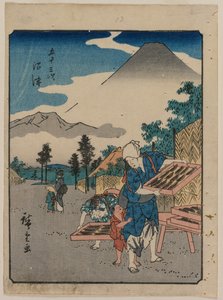 Die dreiundfünfzig Stationen des Tokaido: Numazu, ca. 1850