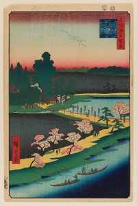 Asuma-Schrein und die verschlungene Kampfer von Ando or Utagawa Hiroshige