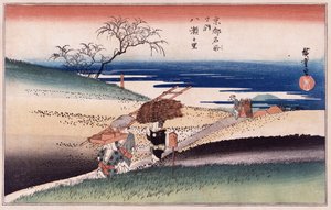Im Dorf Yase, aus der Serie "Berühmte Orte von Kyoto" von Ando or Utagawa Hiroshige