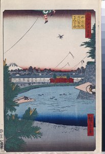 Hundert berühmte Ansichten von Edo: Hibiya und Soto-Sakurada von Yamashita-cho von Ando or Utagawa Hiroshige