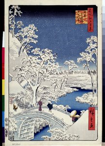 Yuhi-Hügel und die Trommelbrücke in Meguro (Hundert berühmte Ansichten von Edo)
