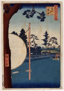 Japanischer Druck: Die Pferderennbahn in Takata (Tokio, Japan). (Serie hundert berühmte Ansichten von Edo)