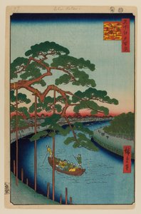 Fünf Kiefern, Onagi-Kanal von Ando or Utagawa Hiroshige