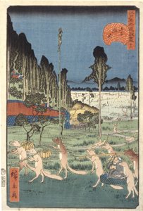 Fuchsfeuer bei ?ji (34) (?ji Kitsunebi, 34) von Ando or Utagawa Hiroshige