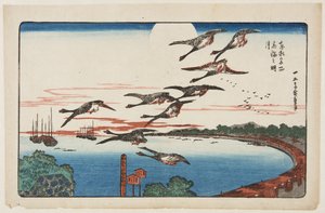 Vollmond über Takanawa (Takanawa no meigetsu) (Farbholzschnitt) von Ando or Utagawa Hiroshige
