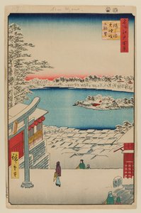 Hügelblick, Yushima Tenjin Schrein von Ando or Utagawa Hiroshige