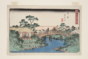 Hodogaya: Eingang zu Shinmachi (Farbholzschnitt)