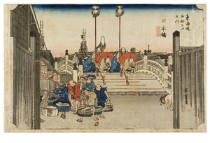 Nihonbashi: Morgenansicht aus der Serie Die dreiundfünfzig Stationen des Tokaido, ca. 1831-1834