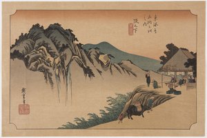 Sakanoshita: Fudesute-Berg von Ando or Utagawa Hiroshige