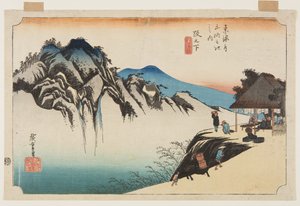 Sakanoshita: Fudesute-Berg von Ando or Utagawa Hiroshige
