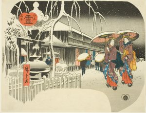 Schnee (Yuki), aus der Serie "Berühmte Orte von Edo, ca. 1849-52 von Ando or Utagawa Hiroshige