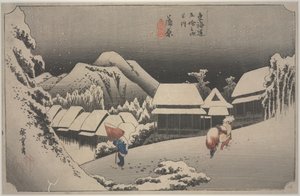 Schnee bei Nacht von Ando or Utagawa Hiroshige